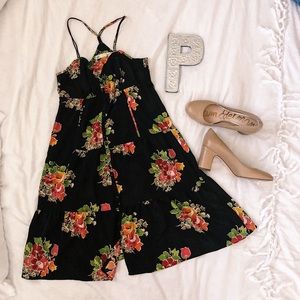 American Eagle Black Floral Mini Dress
